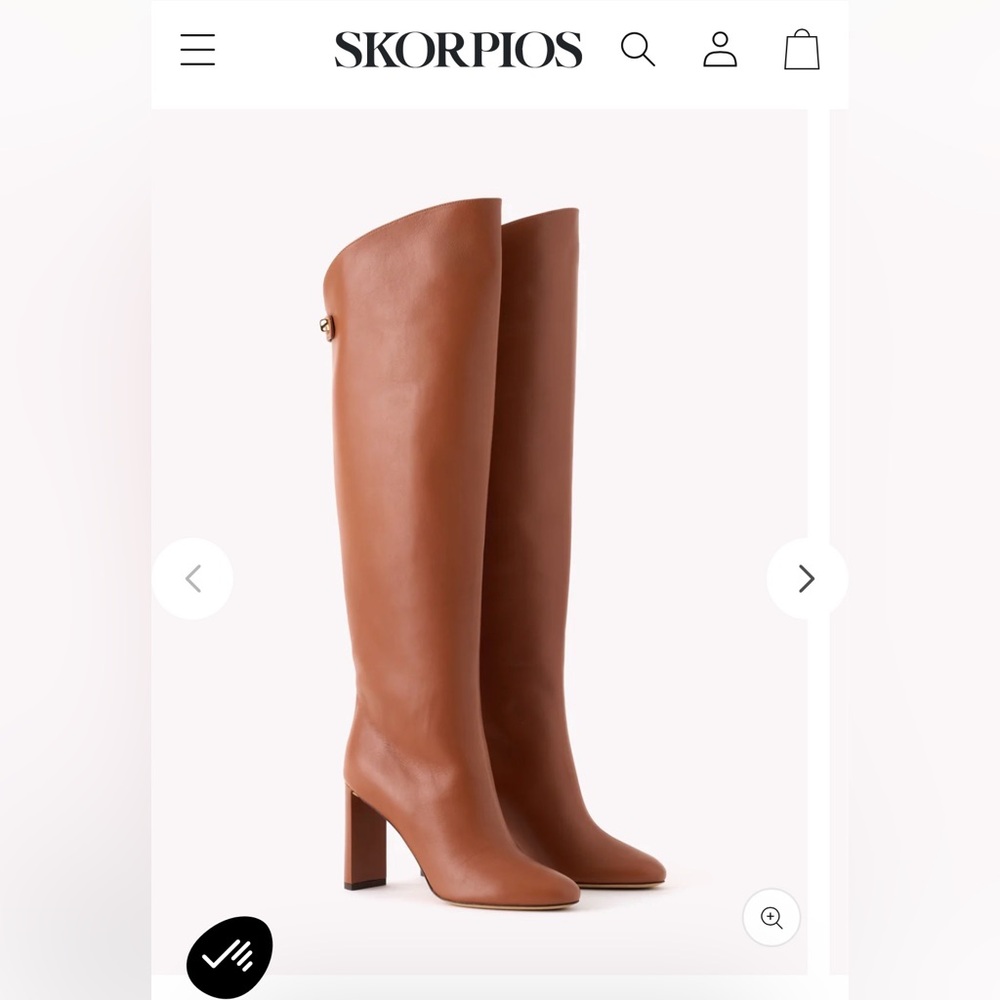 brand new NWOB maison skorpios adriana boot nappa cognac sz 36.5 italian